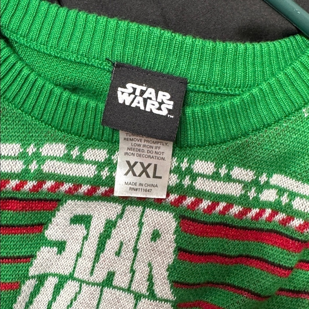 Star Wars Festive Green Christmas Holiday Starfighter Crewneck Sweater size Xxl - Picture 4 of 4